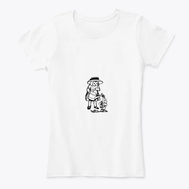 Little Girl Watering Flowers T-Shirt