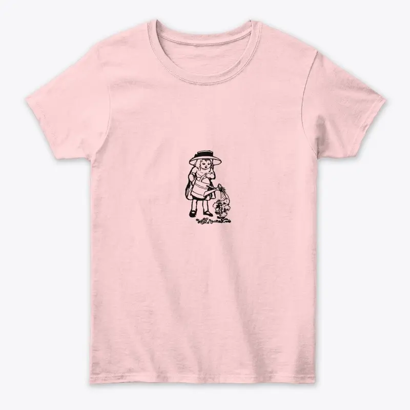 Little Girl Watering Flowers T-Shirt